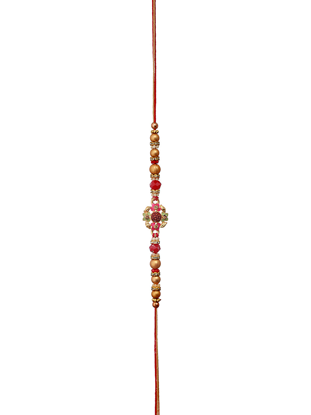 Set Of 2 Om & Ganpati Religious Rudraksh Rakhi With Roli Chawal