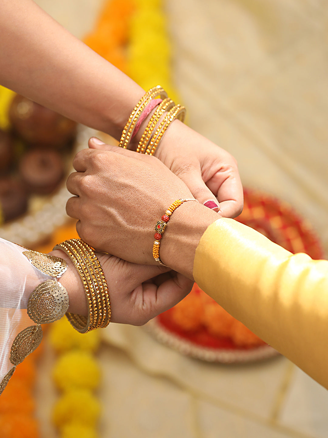 Jazz And Sizzle Set Of 2 Om & Rudraksh Spiritual Thread Rakhi With Roli Chawal