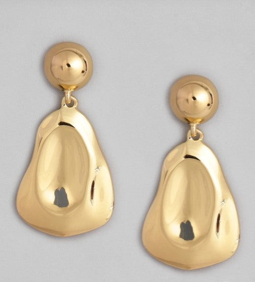 Jazz And Sizzle Gold-Toned Textured Circular Drop Earrings (Copy)
