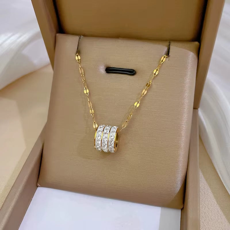 Fashion Stainless Steel diamond Ring Necklace Luxury Jewelry | Anti Tarnish