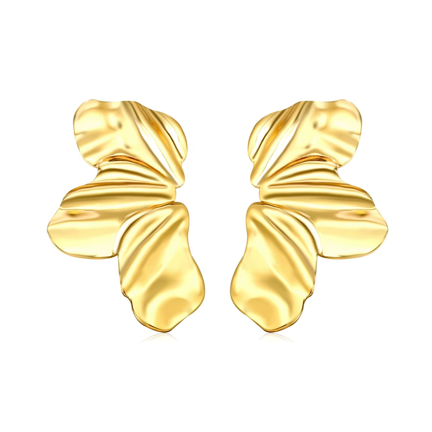 Dainty Twist Half Flower Stainless Steel Earrings Jewelry | Anti Tarnish