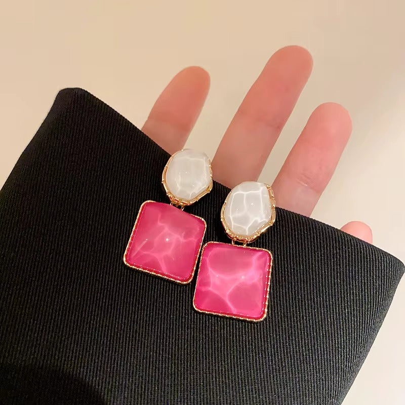 Korean Ginkgo Leaf Light Luxury Shiny Exquisite Earring Hook Women's Tiny Drop Crystal Earrings (Copy)