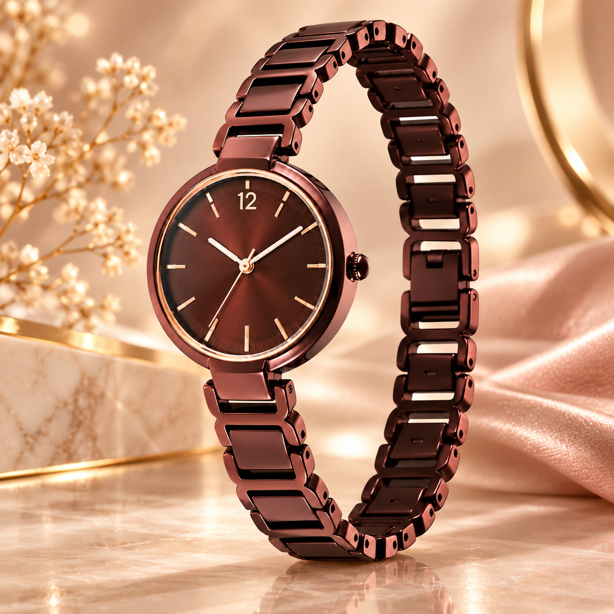 Premium Rose Gold Stainless Steel Analog Watch for Women WJ-JS26-LD0048