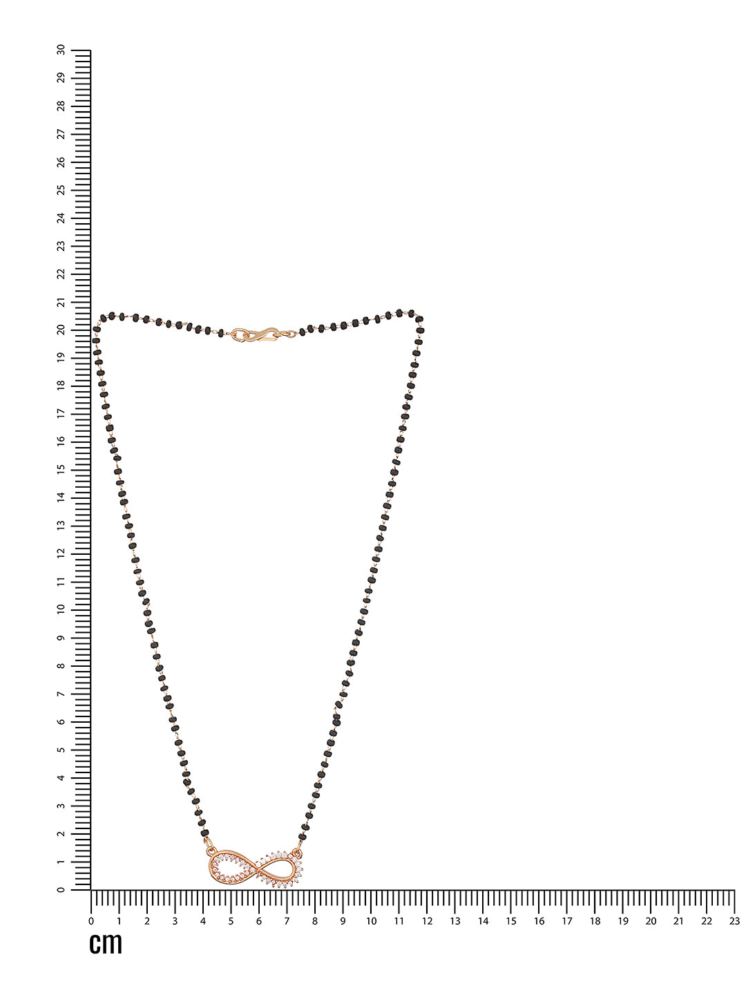 Jazz And Sizzle Black Gold-Plated Beaded & CZ-Studded The Evil Eye Pendant Mangalsutra - Jazzandsizzle