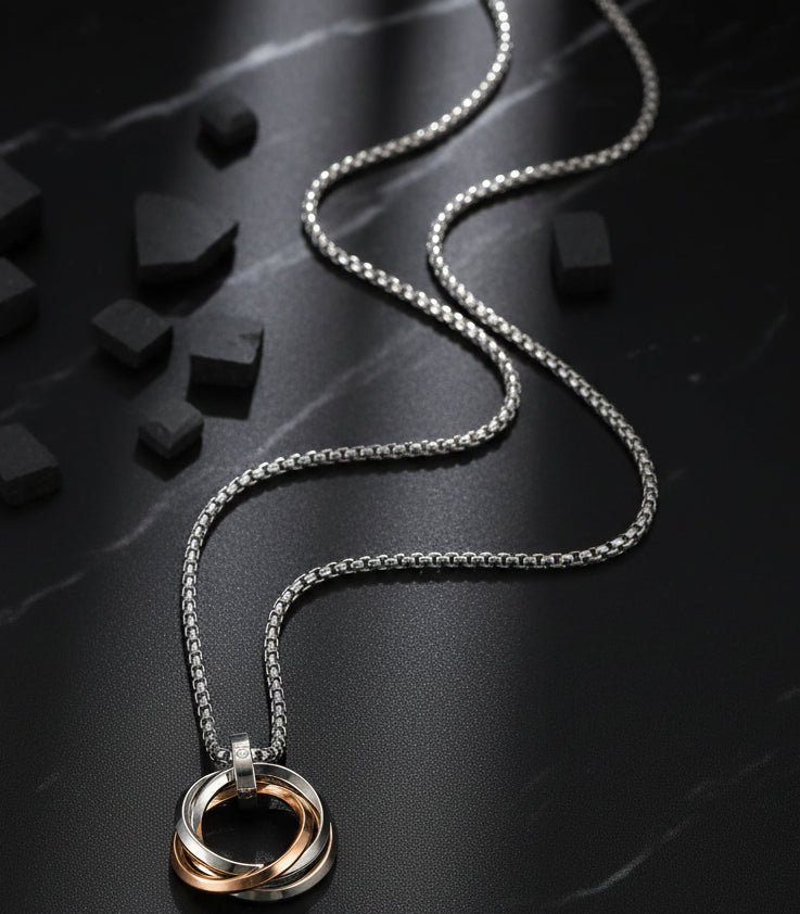 Jazz And Sizzle Trendy Interlocking a Versatile Hip-Hop Pendant Chain for Men Gold