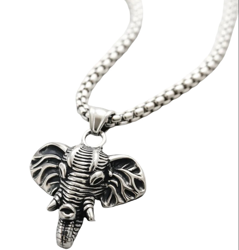 High Quality Ivory Head Jewelry Elephant Pendant Religious Evil Spirit Ivory Men Necklace