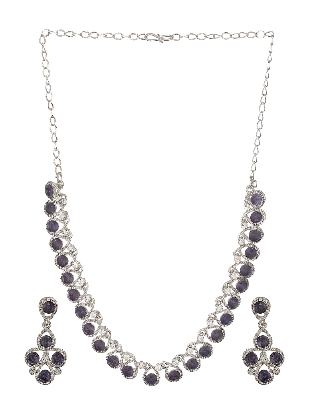 Silver-Plated Blue AD-Studded Jewellery Set - Jazzandsizzle