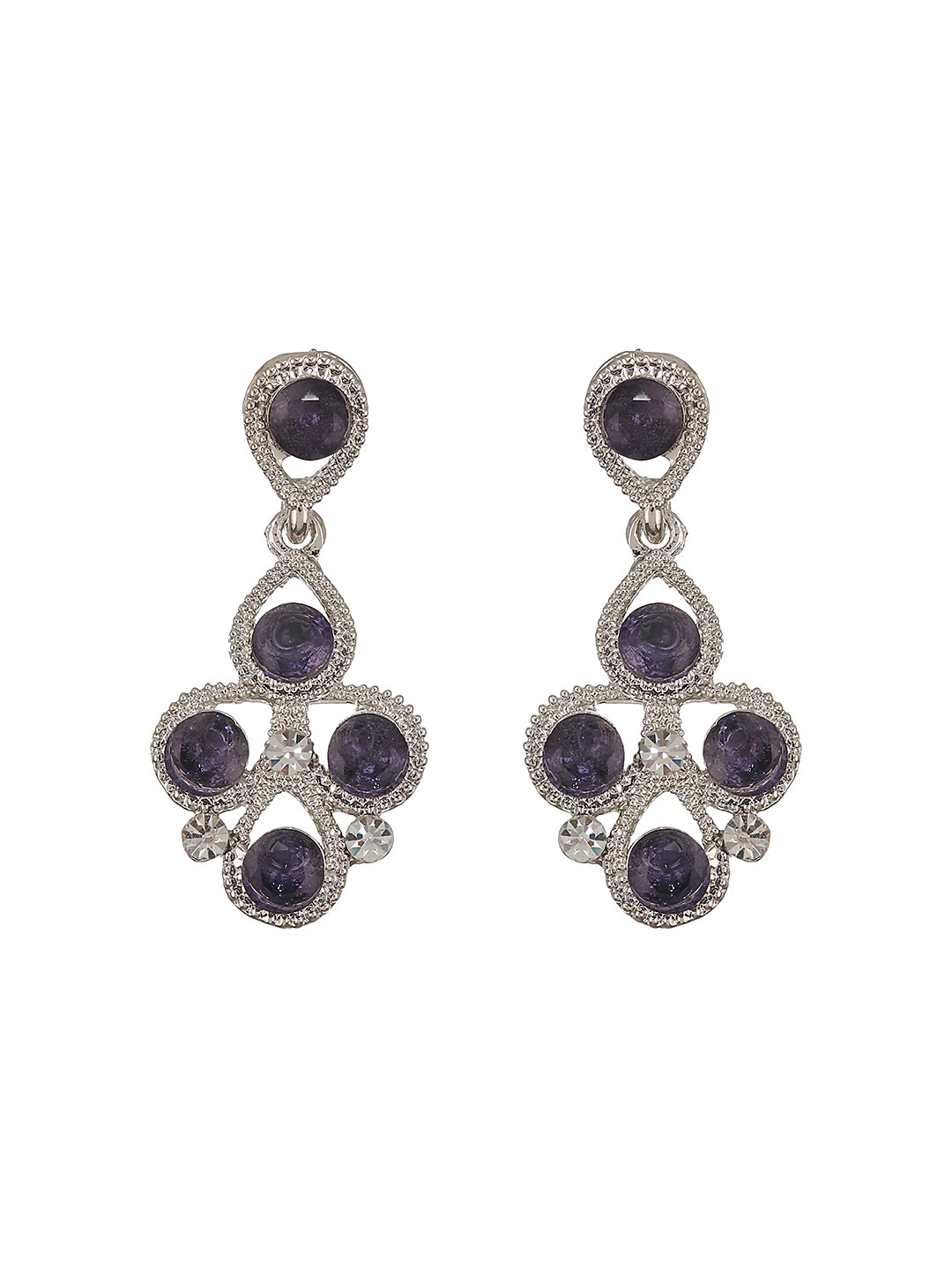 Silver-Plated Blue AD-Studded Jewellery Set - Jazzandsizzle