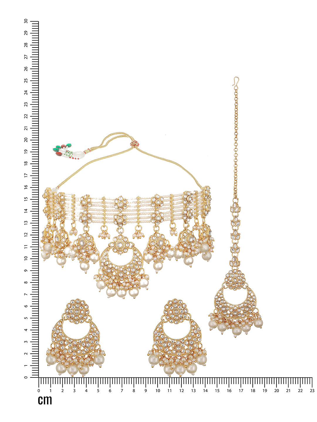 Gold-Plated Kundan-Studded & Pearl Beaded Handcrafted Jewellery Set With Maangtikka - Jazzandsizzle