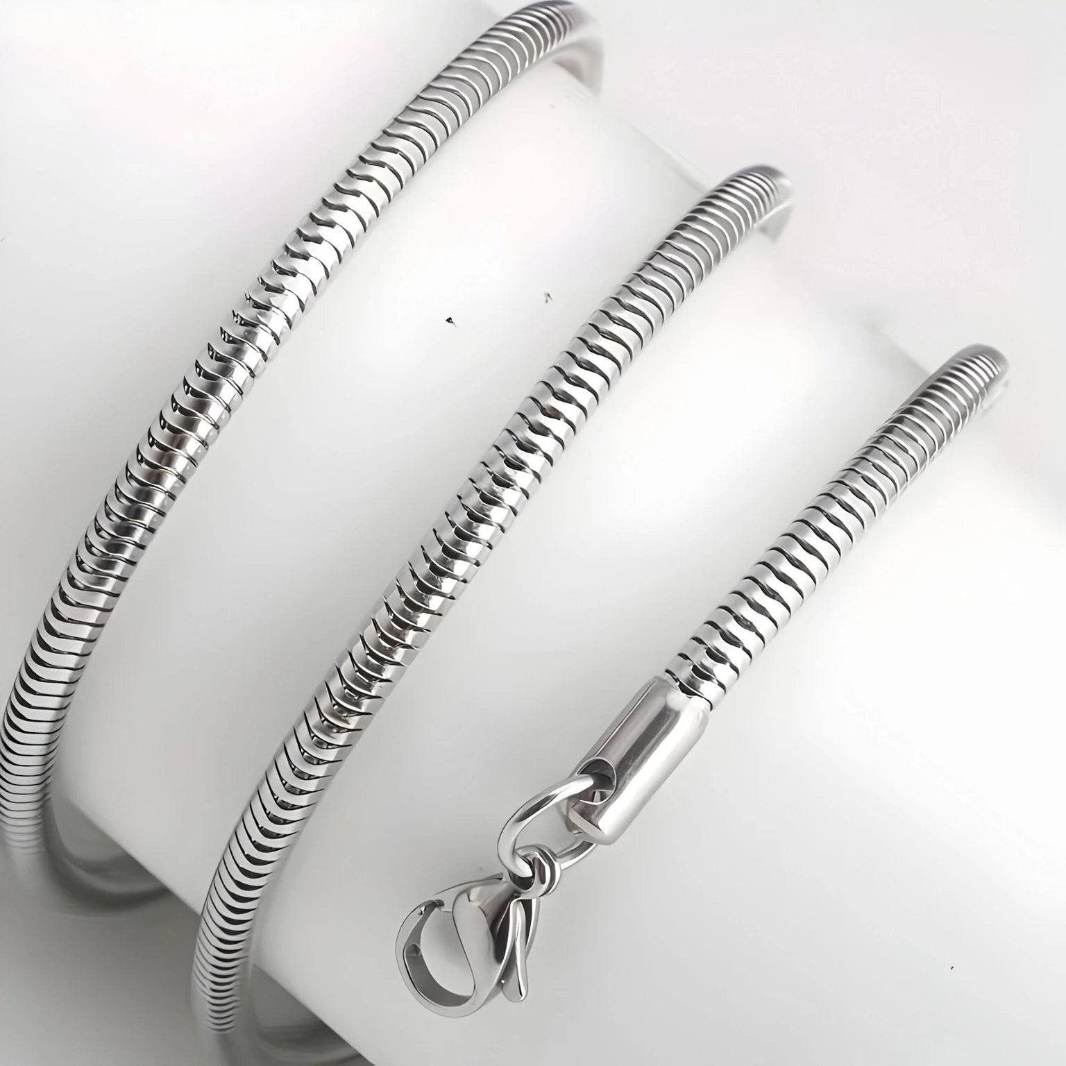 Jazz And Sizzle Silver Plated Snake Chain/Necklace for Men/Women