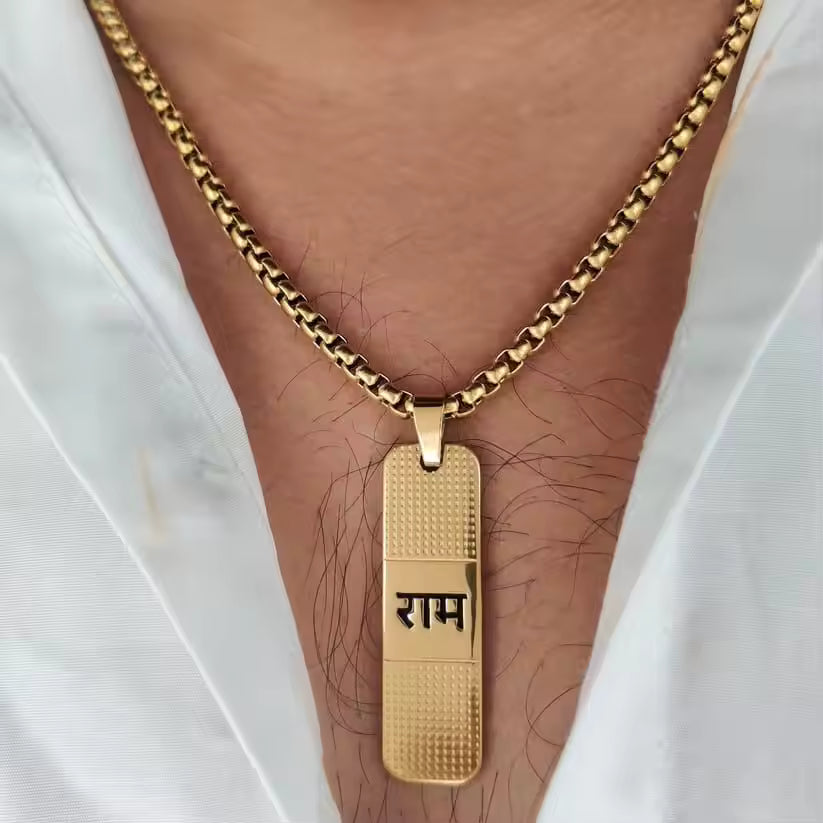Jazz And Sizzle Gold Plated "RAM" initials Pendant Locket for Women and Men