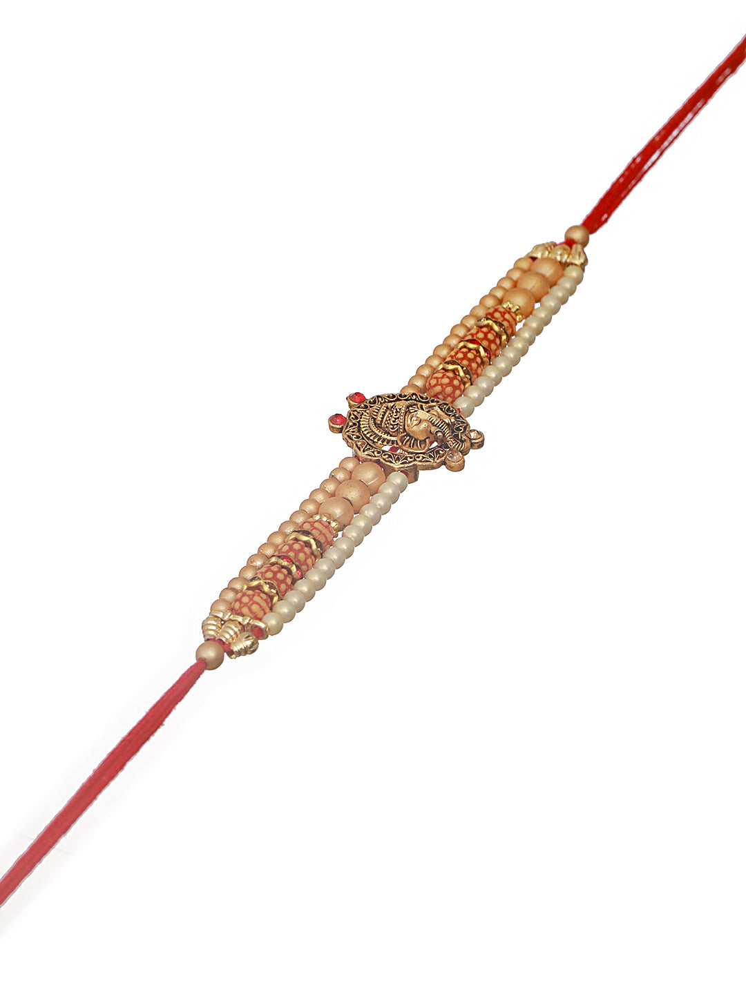 Jazz And Sizzle Men Ganpati Religious Rudraksh Rakhi With Roli Chawal