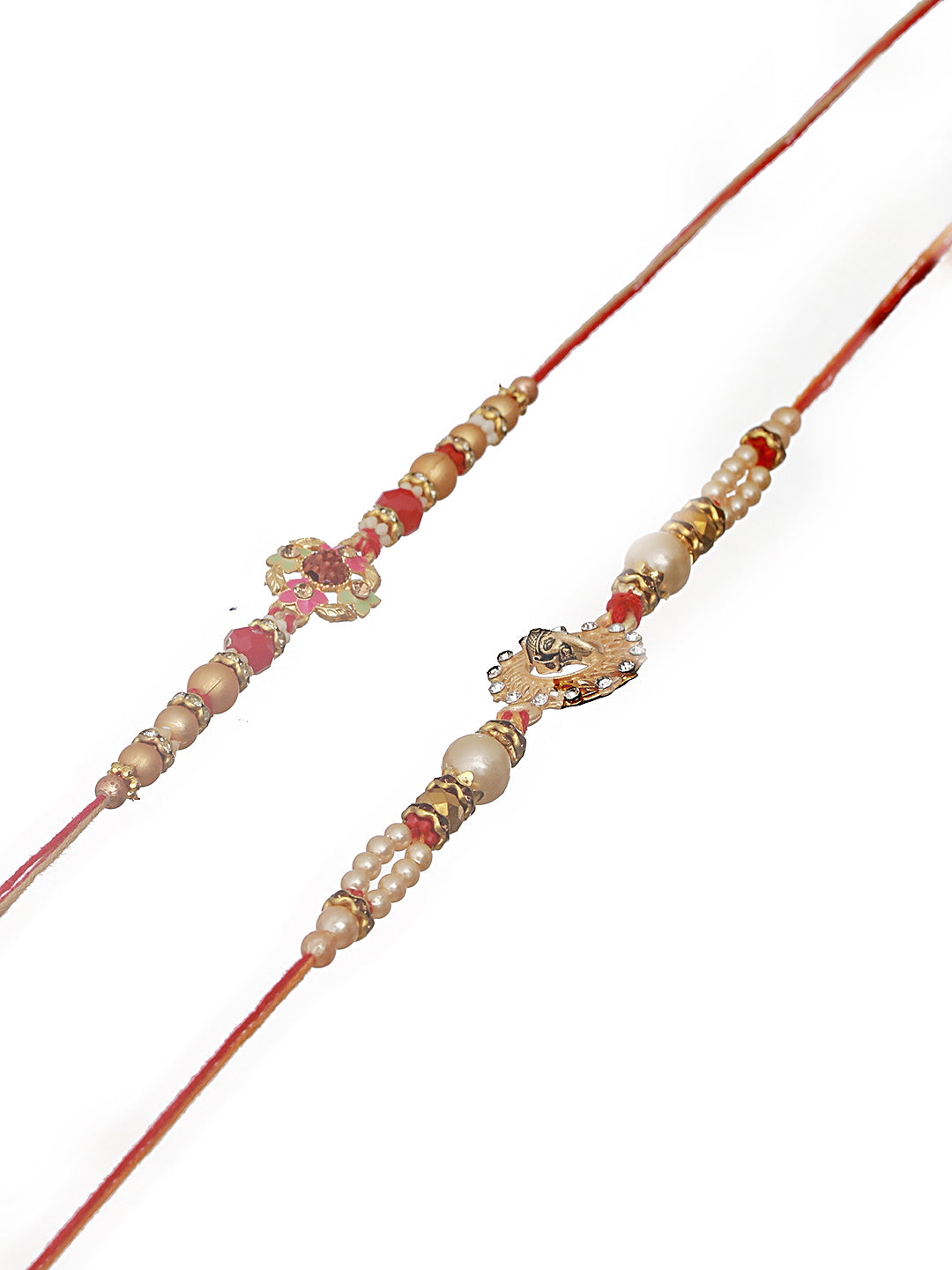 Jazz And Sizzle Set Of 2 Om & Ganpati Religious Rudraksh Rakhi