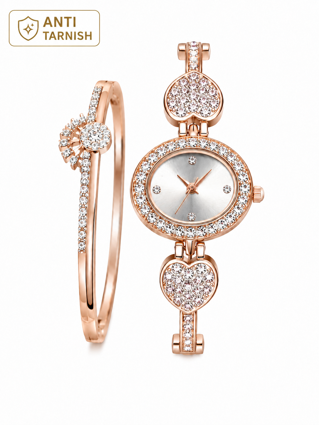 Aurora Rose Gold Watch & Bracelet | Anti Tarnish