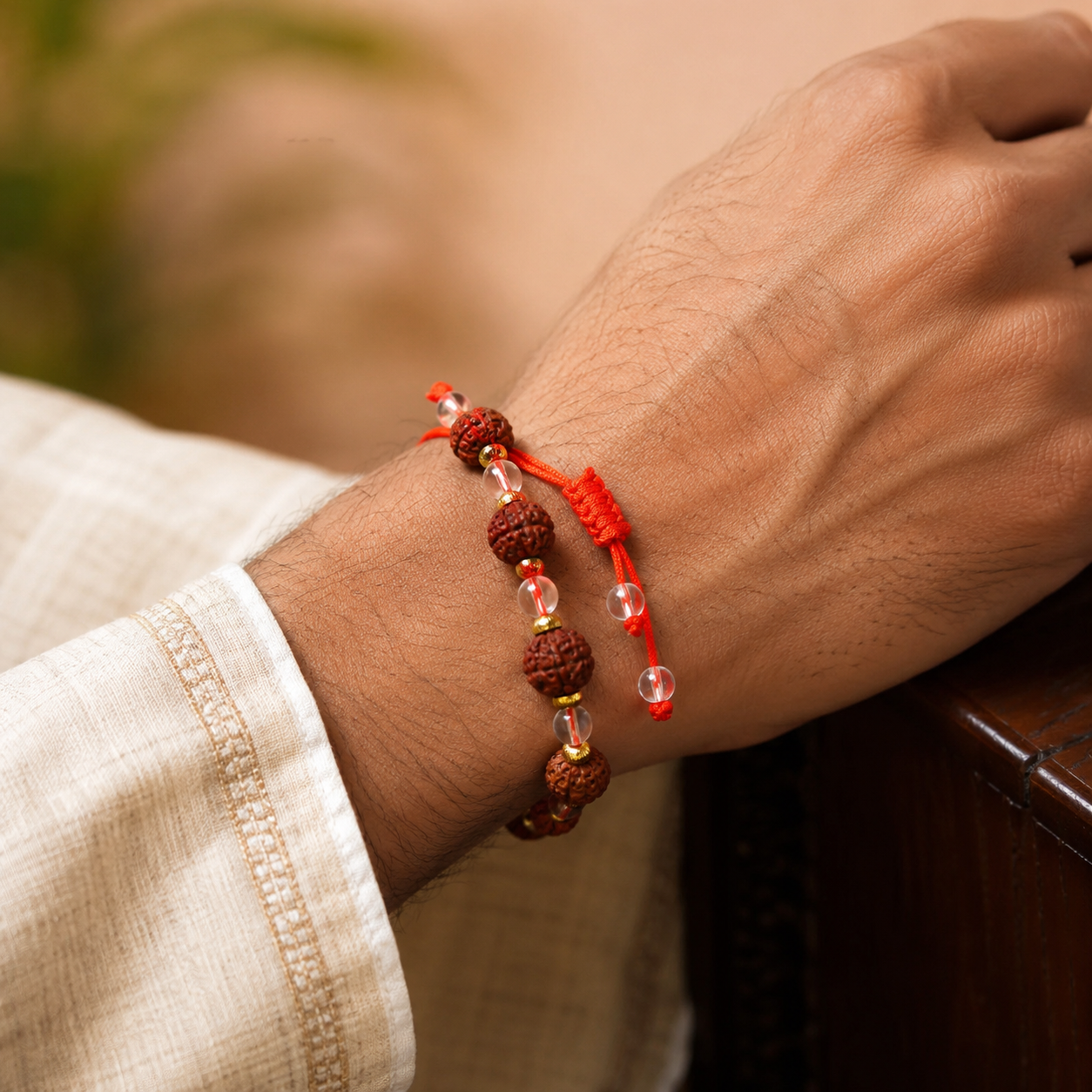 Rudraksha Beads Adjustable Bracelet for Men-JS-SBR-016