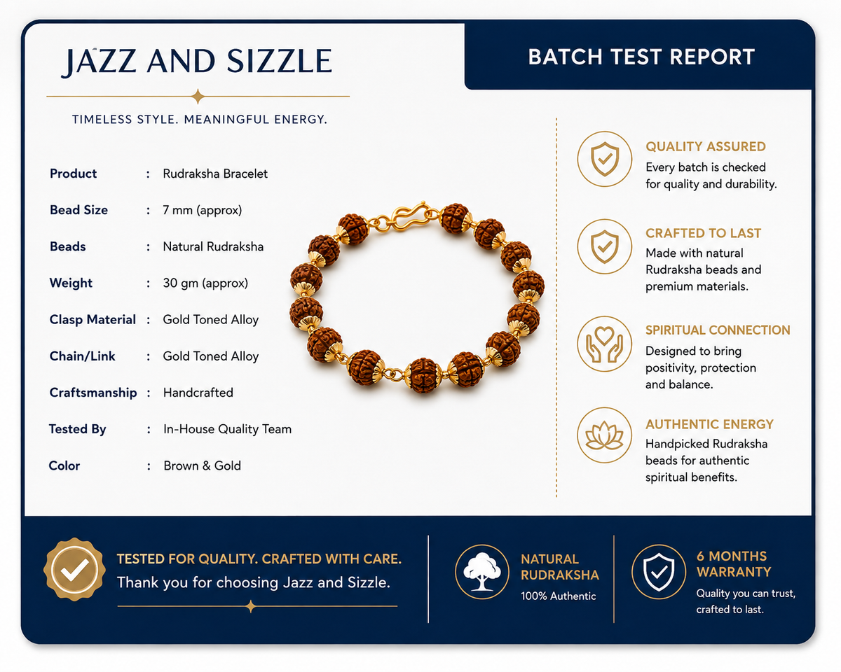 Classic Rudraksha Gold-Tone Spiritual Bracelet-JS-SBR-0003