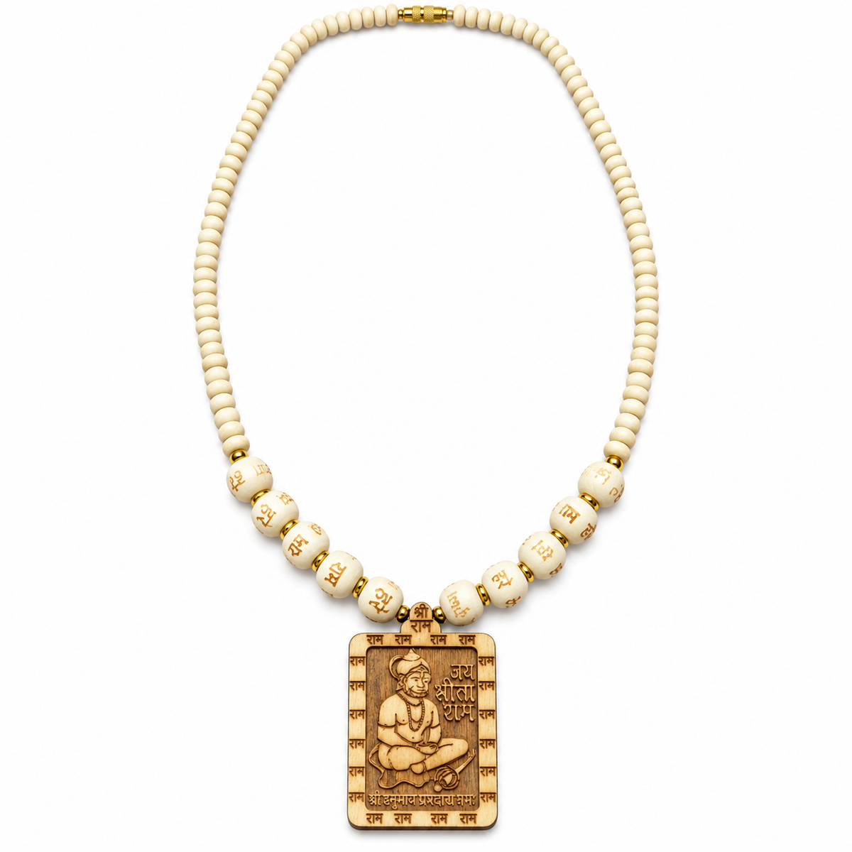 Tulsi Bead Mala with Hanuman Pendant-JS-SNL-030