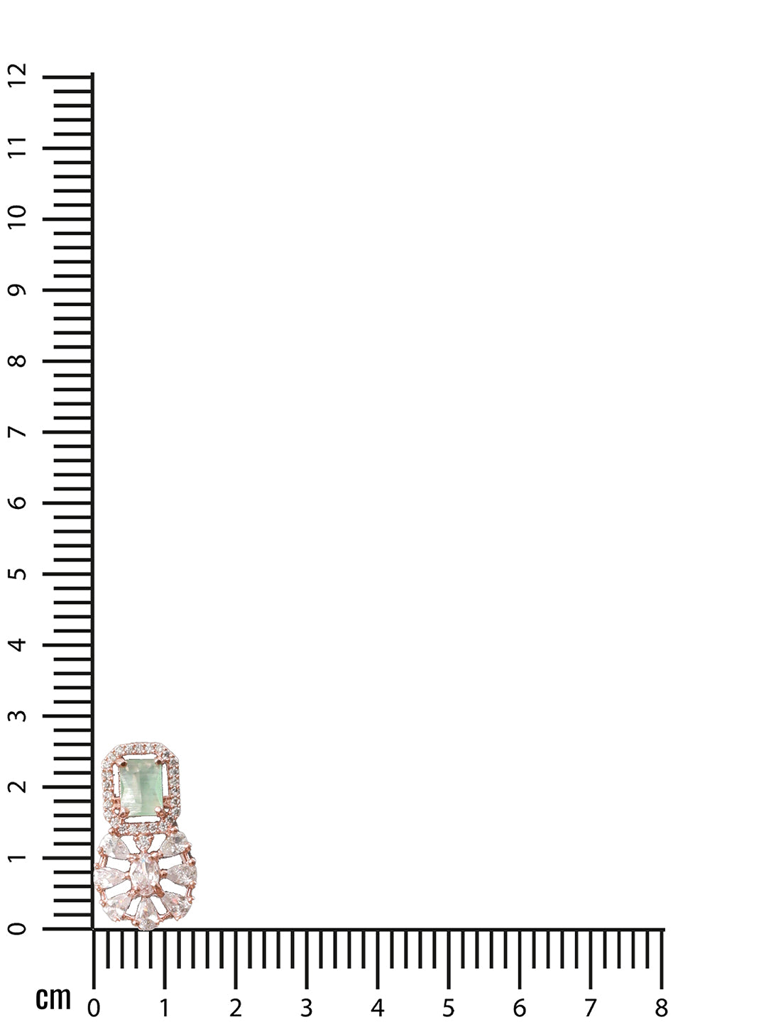 Jazz And Sizzle Rose Gold-Plated AD & Mint Green Stone Studded Earrings