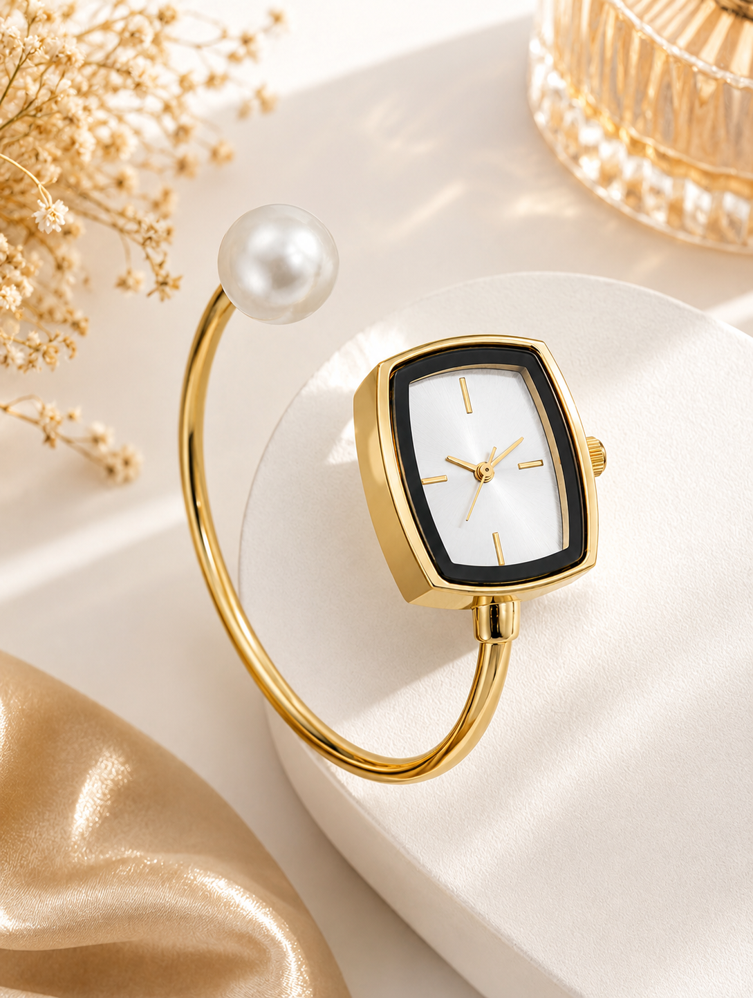 Pearl Grace Open Cuff Bracelet