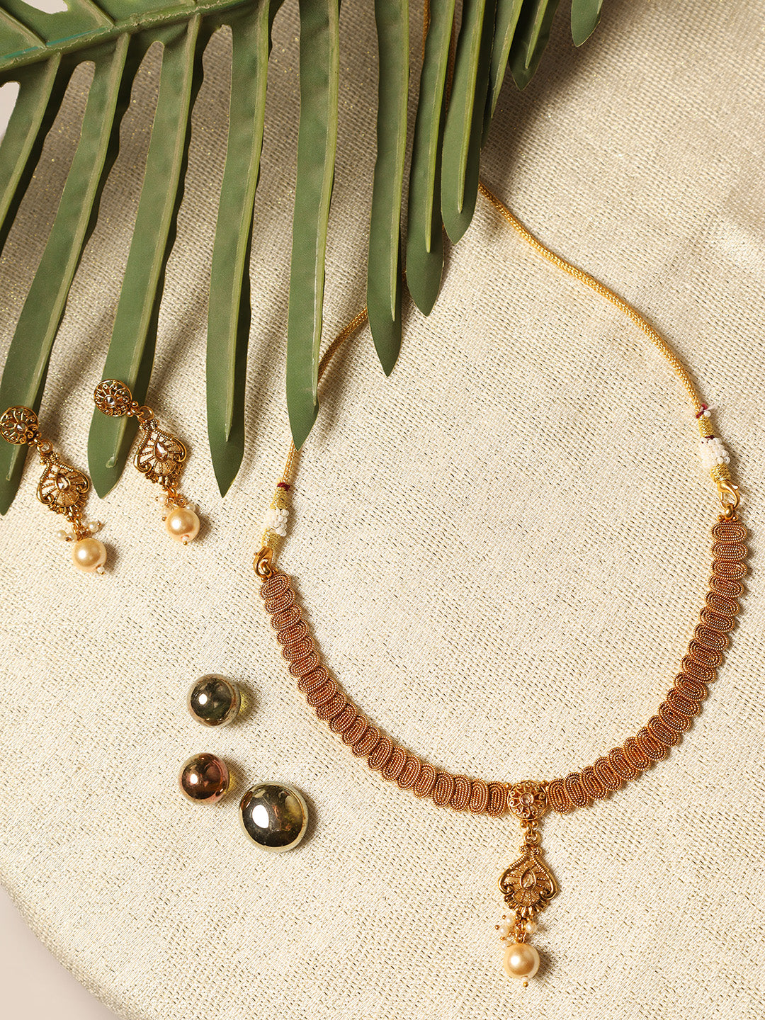 Gold-Plated Handcrafted Traditional Jewellery Set - Jazzandsizzle