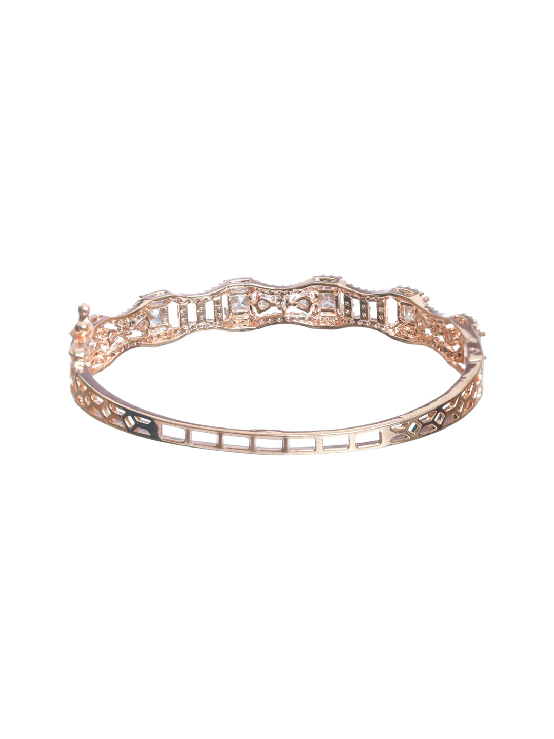 Rose Gold-Plated American Diamond Studded Bracelet - Jazzandsizzle