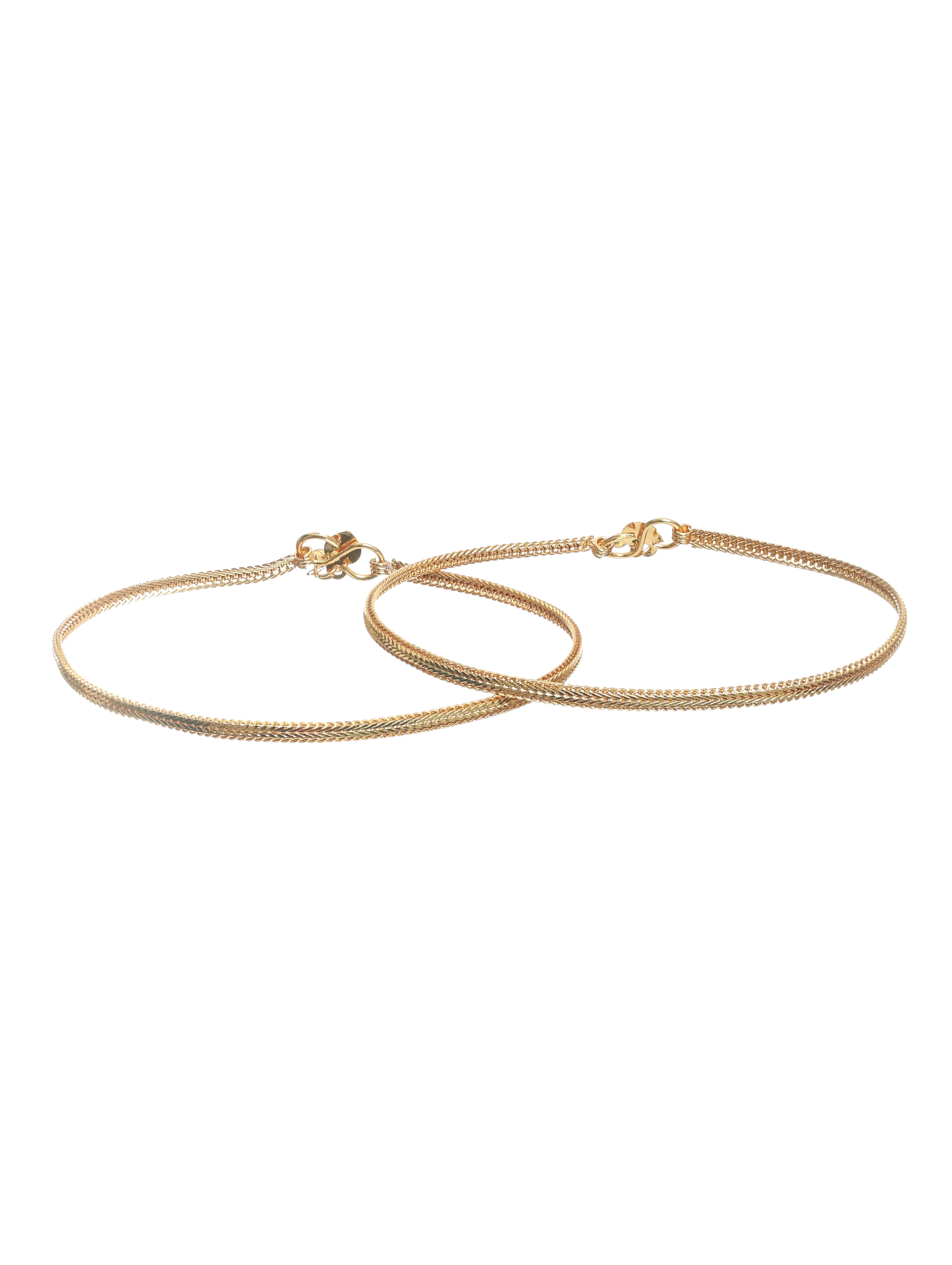 Set of 2 Gold-Plated Handcrafted Anklets - Jazzandsizzle