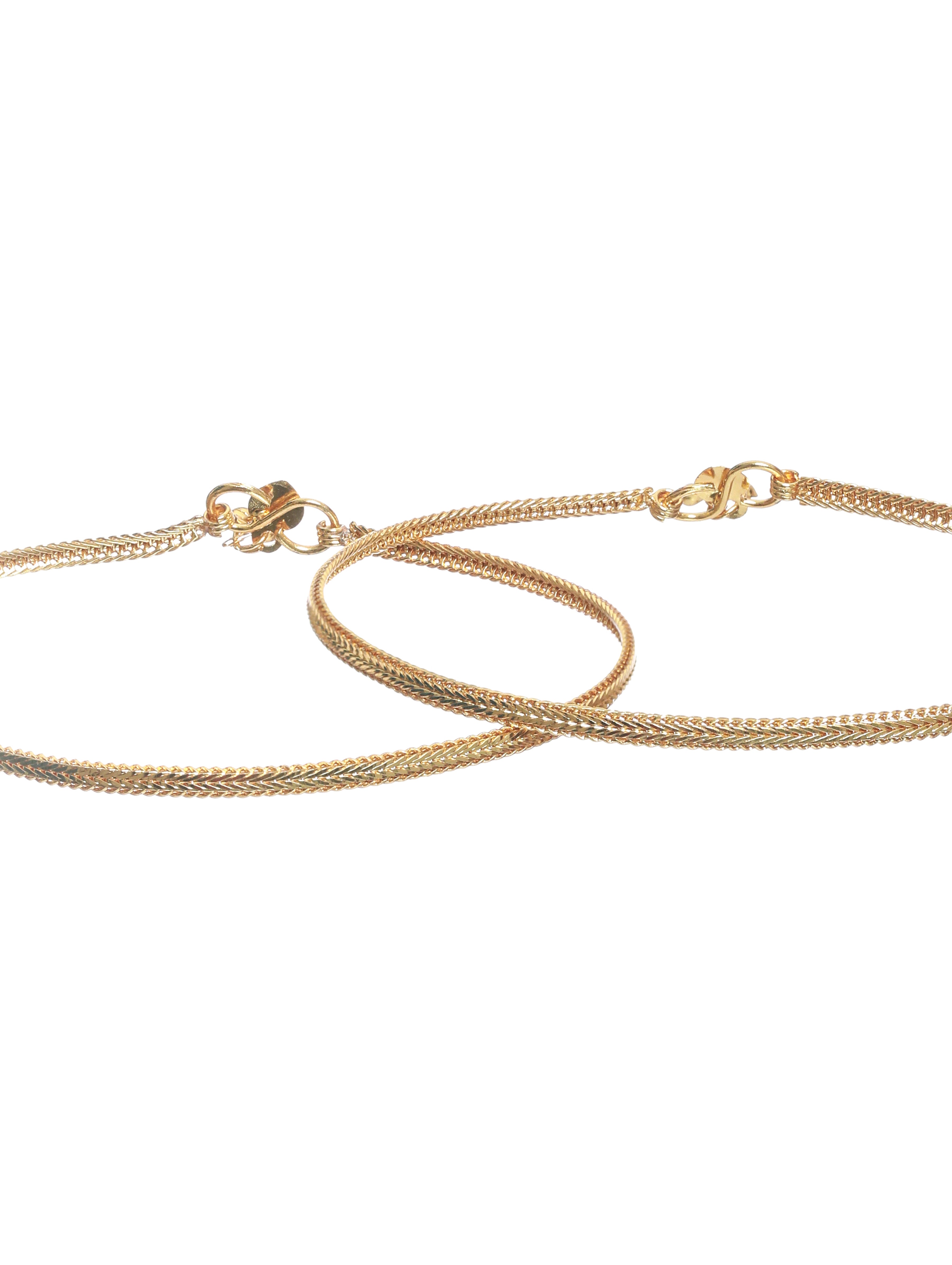 Set of 2 Gold-Plated Handcrafted Anklets - Jazzandsizzle