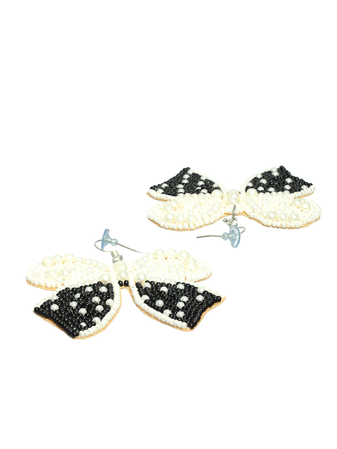 Black & White Butterfly Shaped Drop Earrings - Jazzandsizzle
