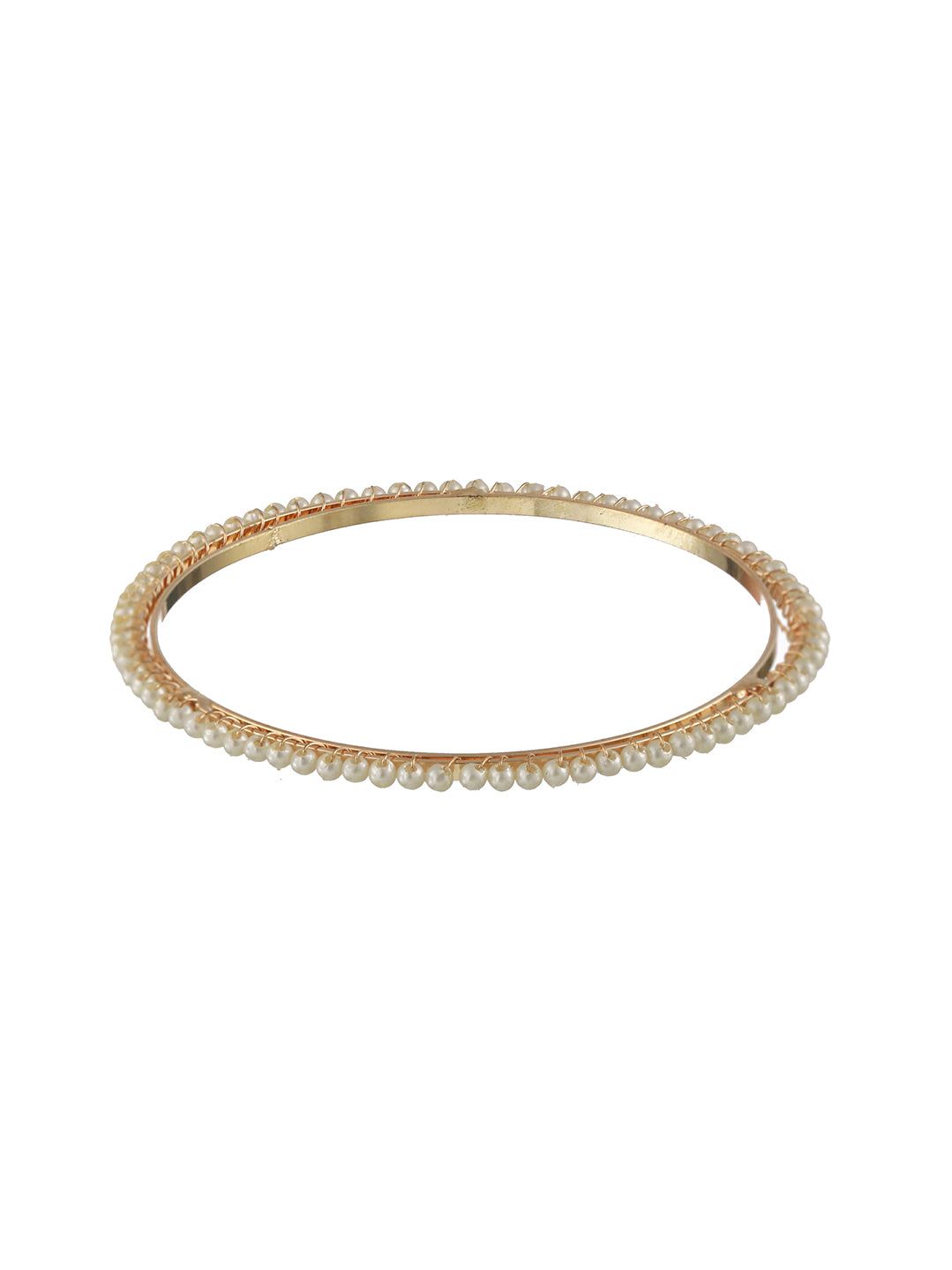 Set Of 4 Gold-Plated Pearl Bangles