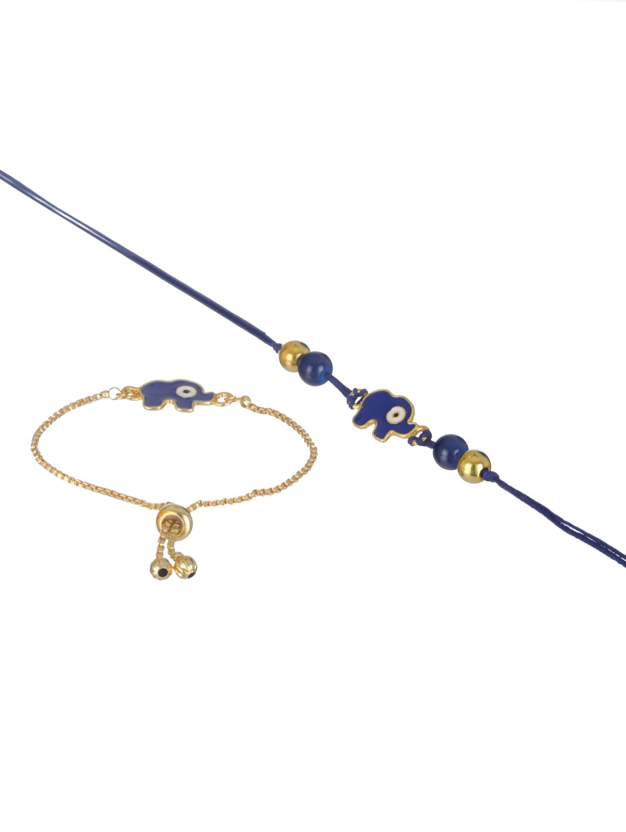 Cute Elephant Evil Eye Rakhi Set of 2 for Kids - Jazzandsizzle