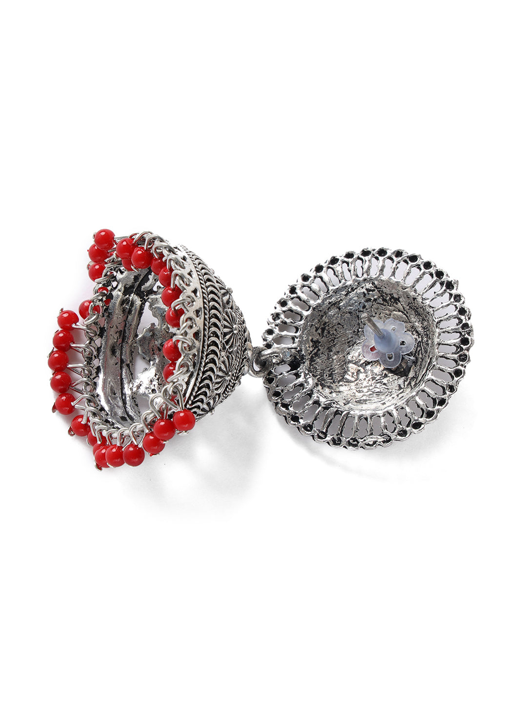 Traditional Silver plated Jhumka Earrings - Jazzandsizzle