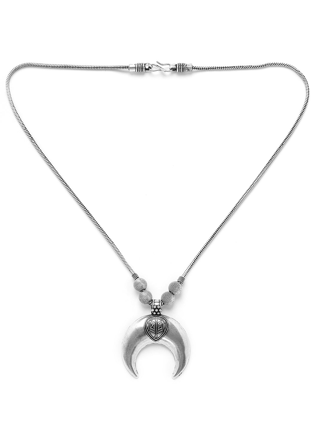 German Silver-Toned Half moon Necklace - Jazzandsizzle