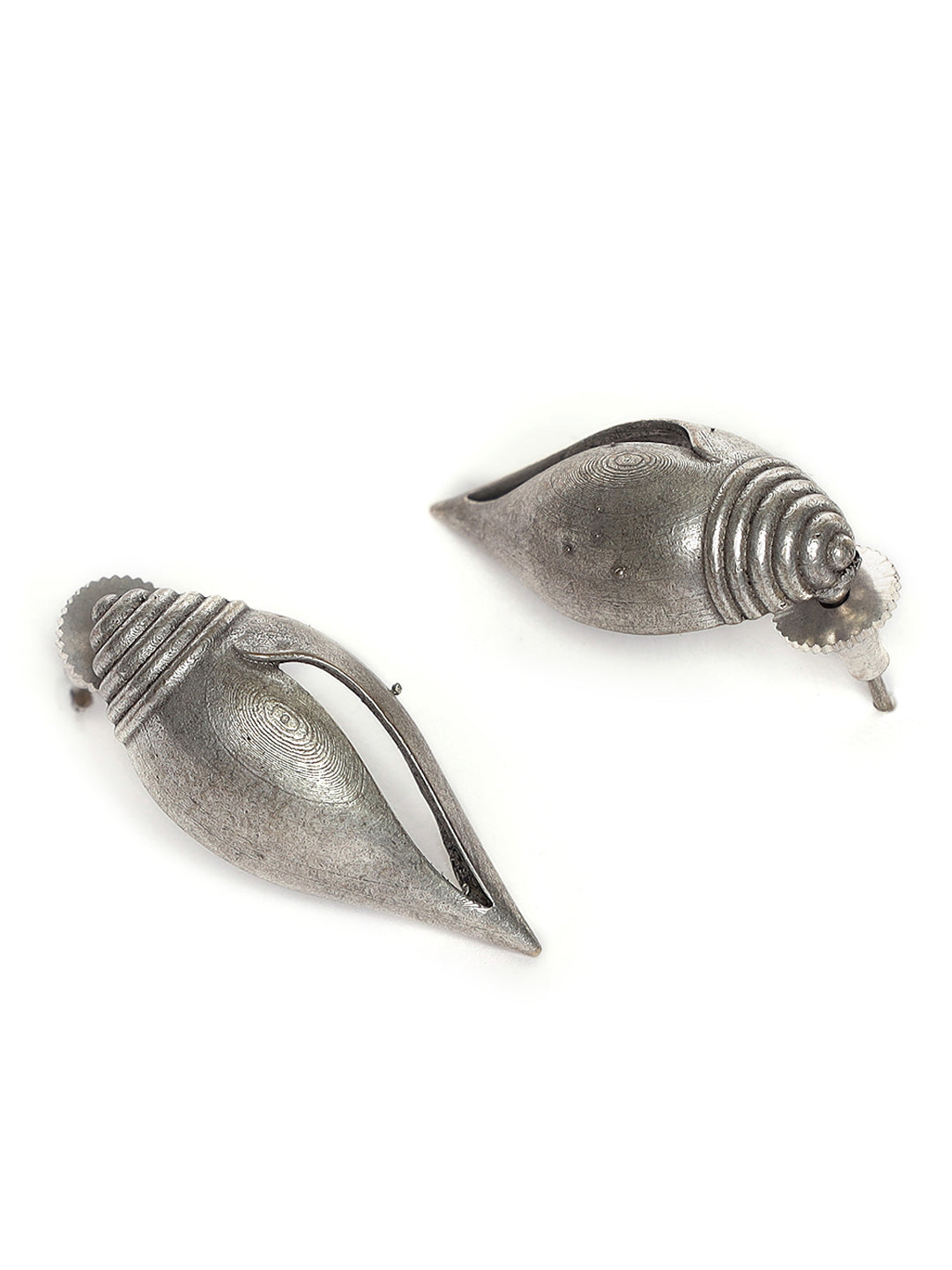 Oxidized Shell Shaped Stud Earrings - Jazzandsizzle