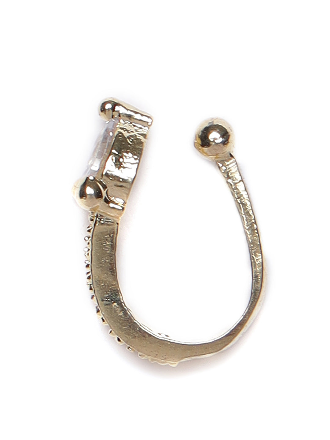 Set of 2 Rose Gold & Gold-Plated American Diamond Studded Nose Pins - Jazzandsizzle