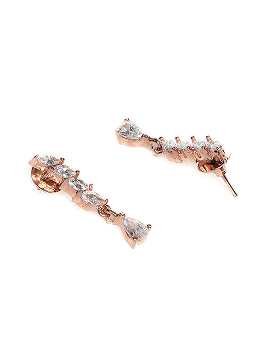 American Diamond Rose Gold Plated Jewellery Set - Jazzandsizzle