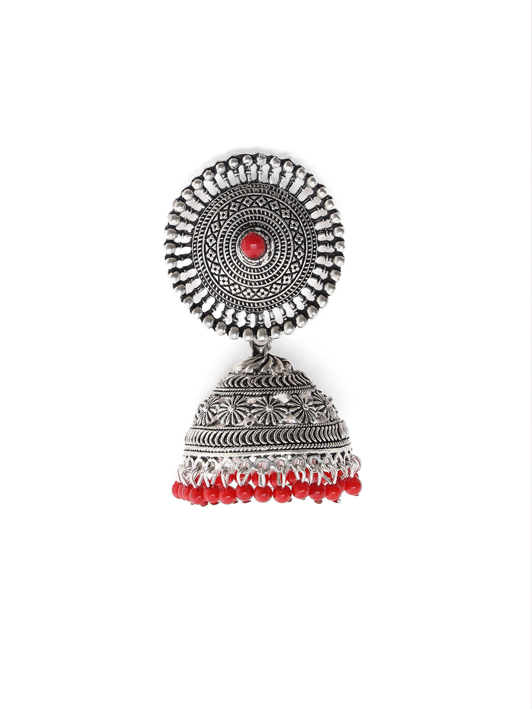 Traditional Silver plated Jhumka Earrings - Jazzandsizzle