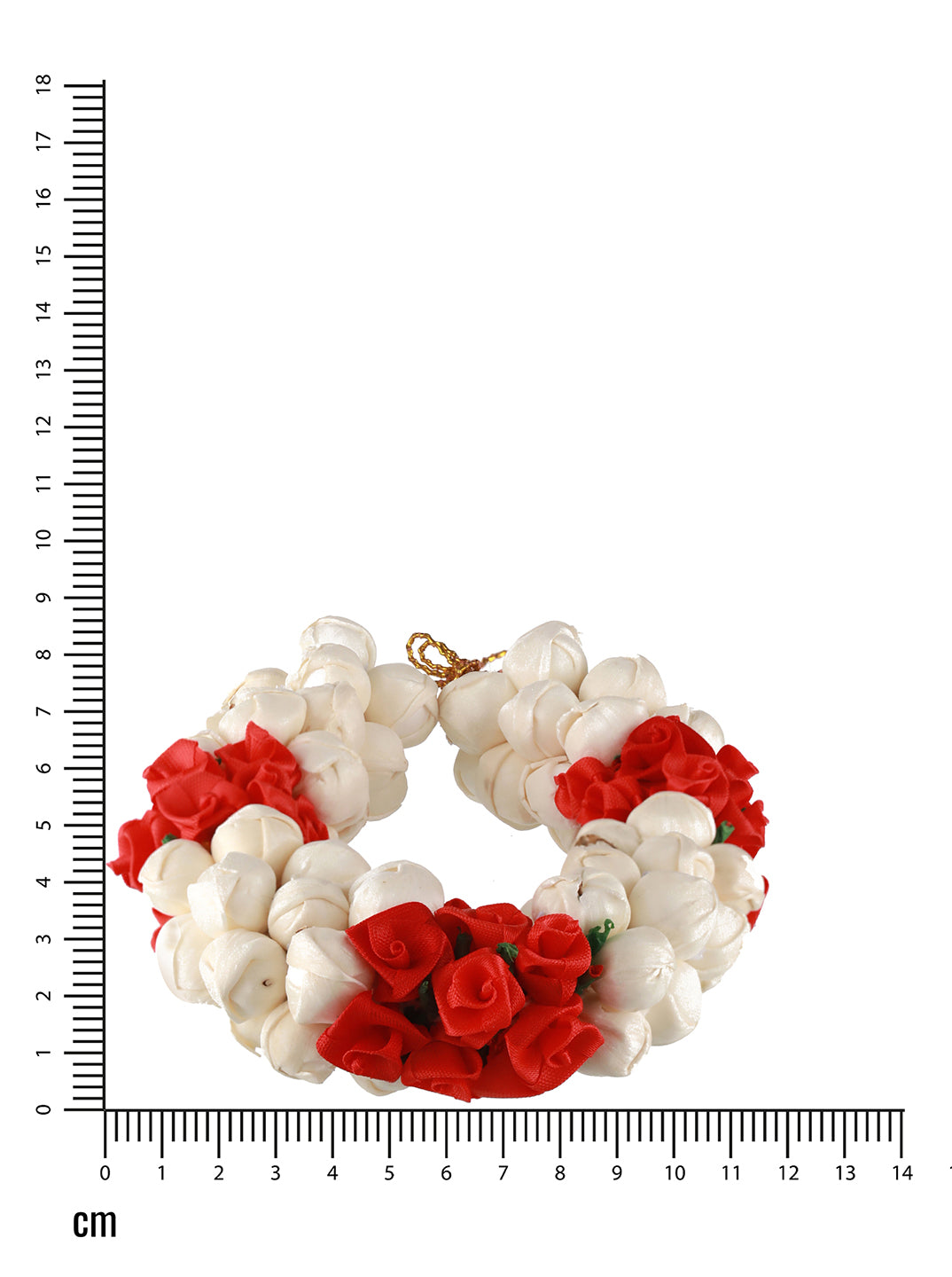 Women Red Rose & White Mogra Artificial Flower Gajra Floral Hair Bun - Jazzandsizzle