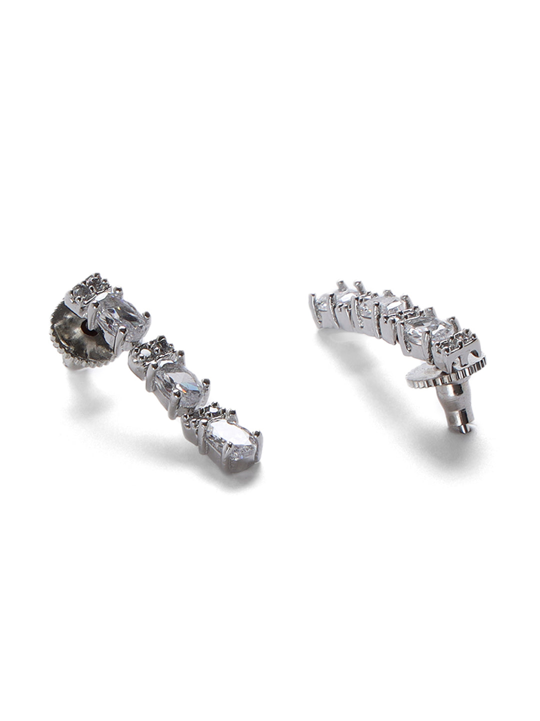 Silver Plated American Diamond Jewellery Set - Jazzandsizzle