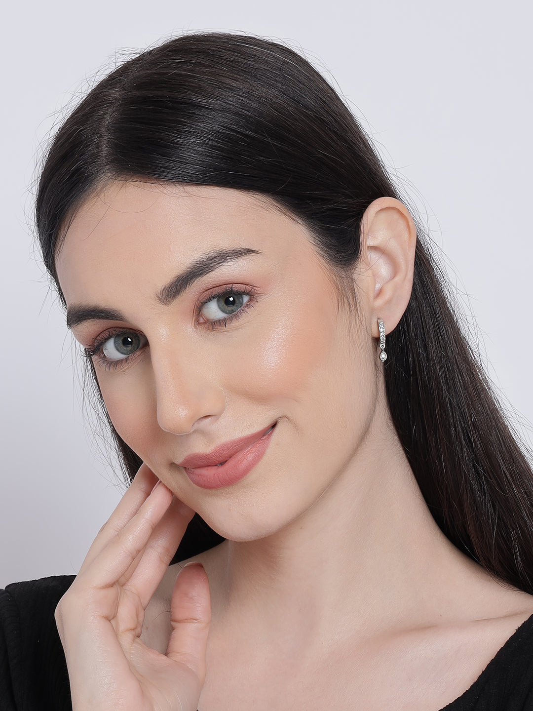 Silver-Plated Drop & White Studs Earrings - Jazzandsizzle