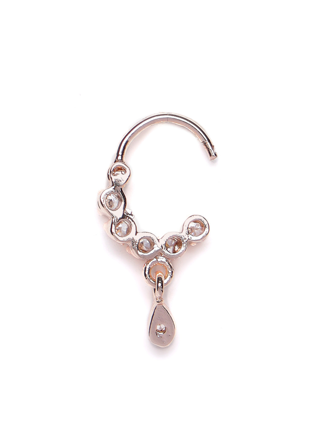 Set of 2 Rose Gold & Gold-Plated American Diamond Studded Nose Pins - Jazzandsizzle