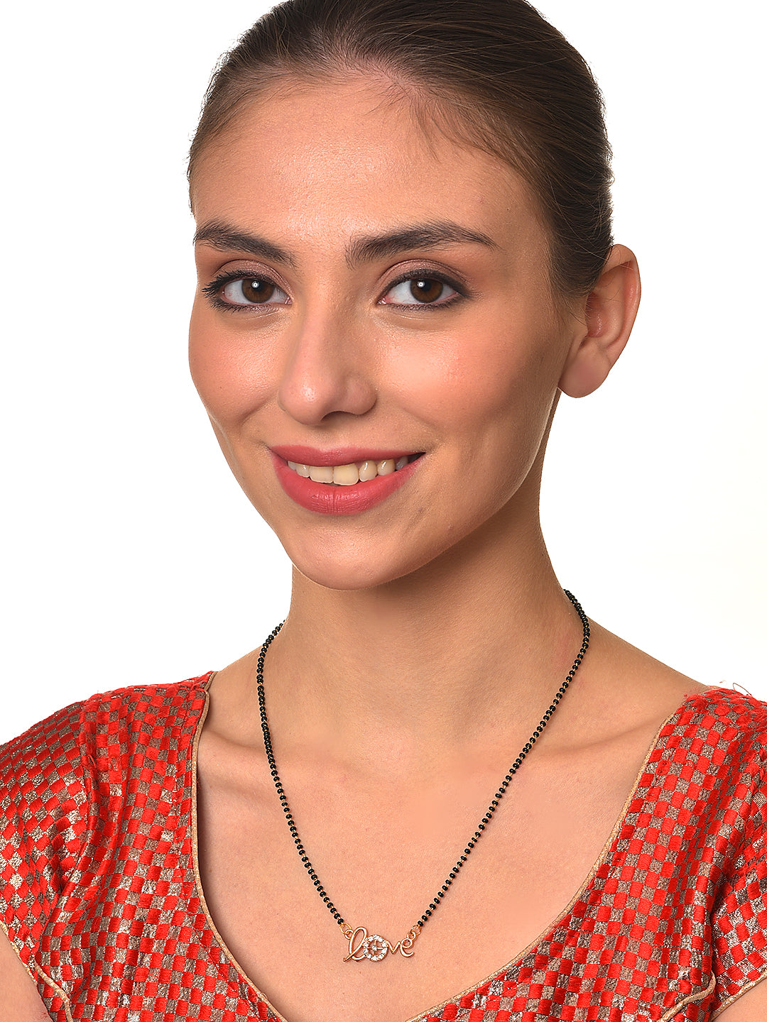 Set of 2 Love & Bird Gold-Plated & AD-Studded Black Beaded Mangalsutra - Jazzandsizzle