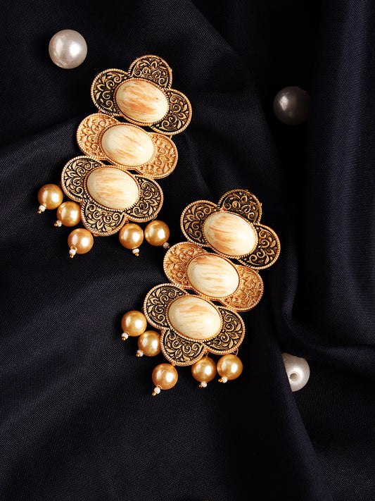 Stone studded Meenakari work Drop Earrings - Jazzandsizzle