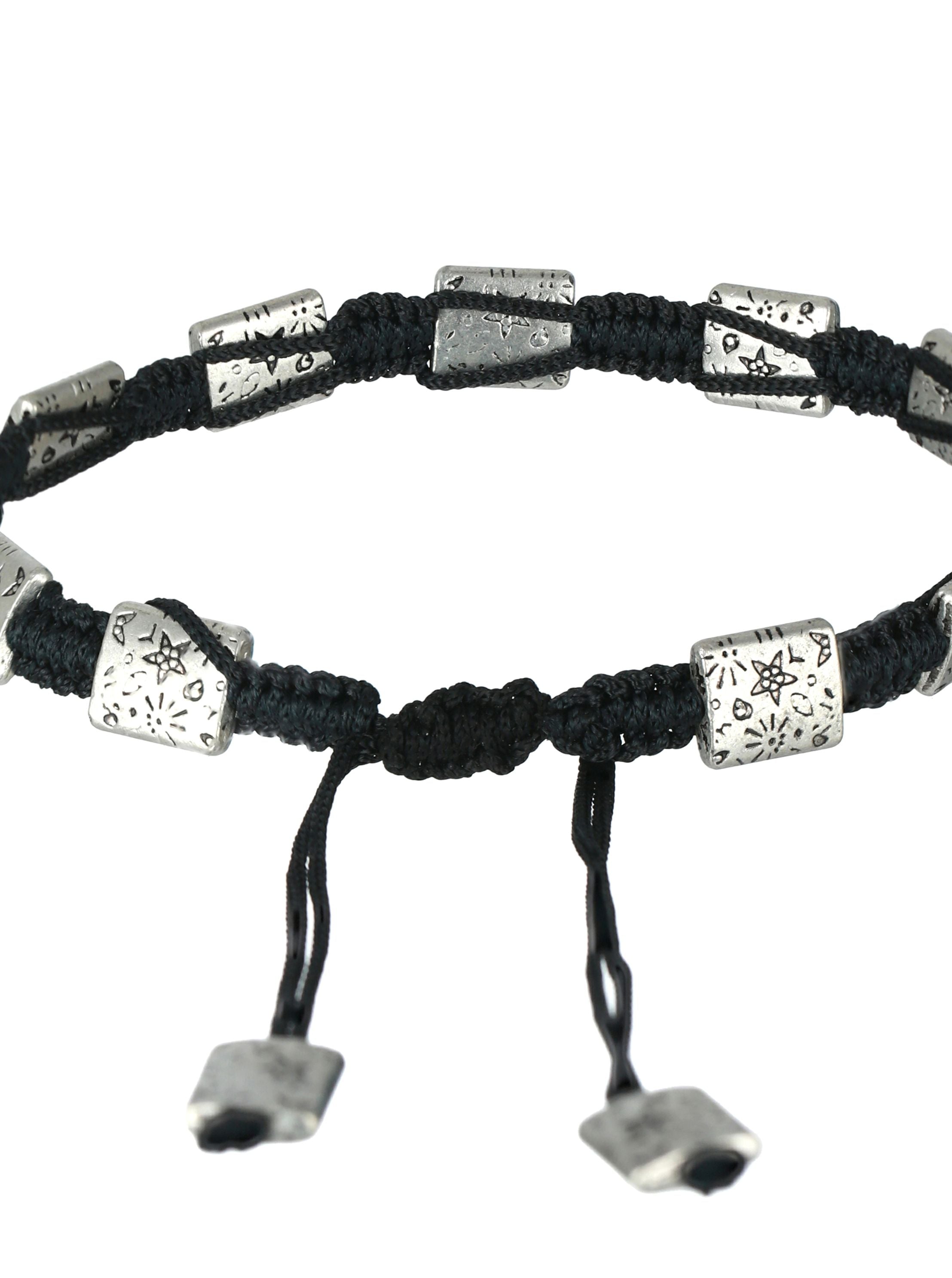 Set of 2 Rectangular Black Thread Boho style Anklets/Bracelet