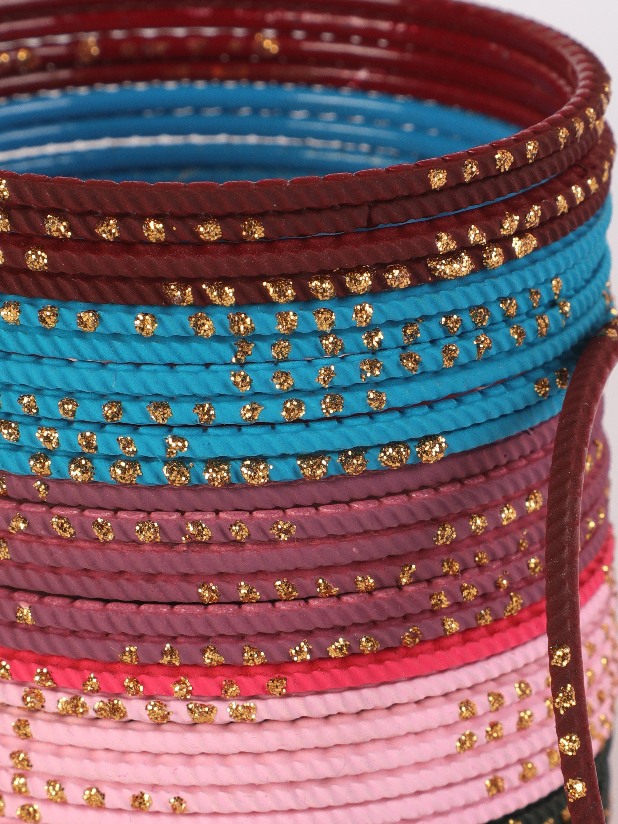 Set of 24 solid handcrafted Multicolour Bangles - Jazzandsizzle