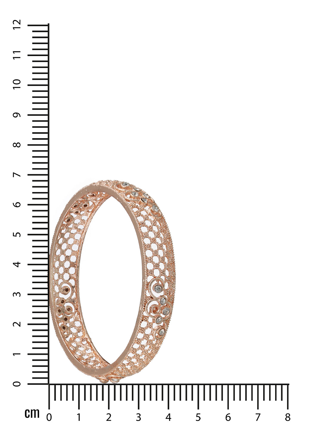 Set of 2 Rose Gold-Plated Cubic Zirconia Studded Bangle - Jazzandsizzle