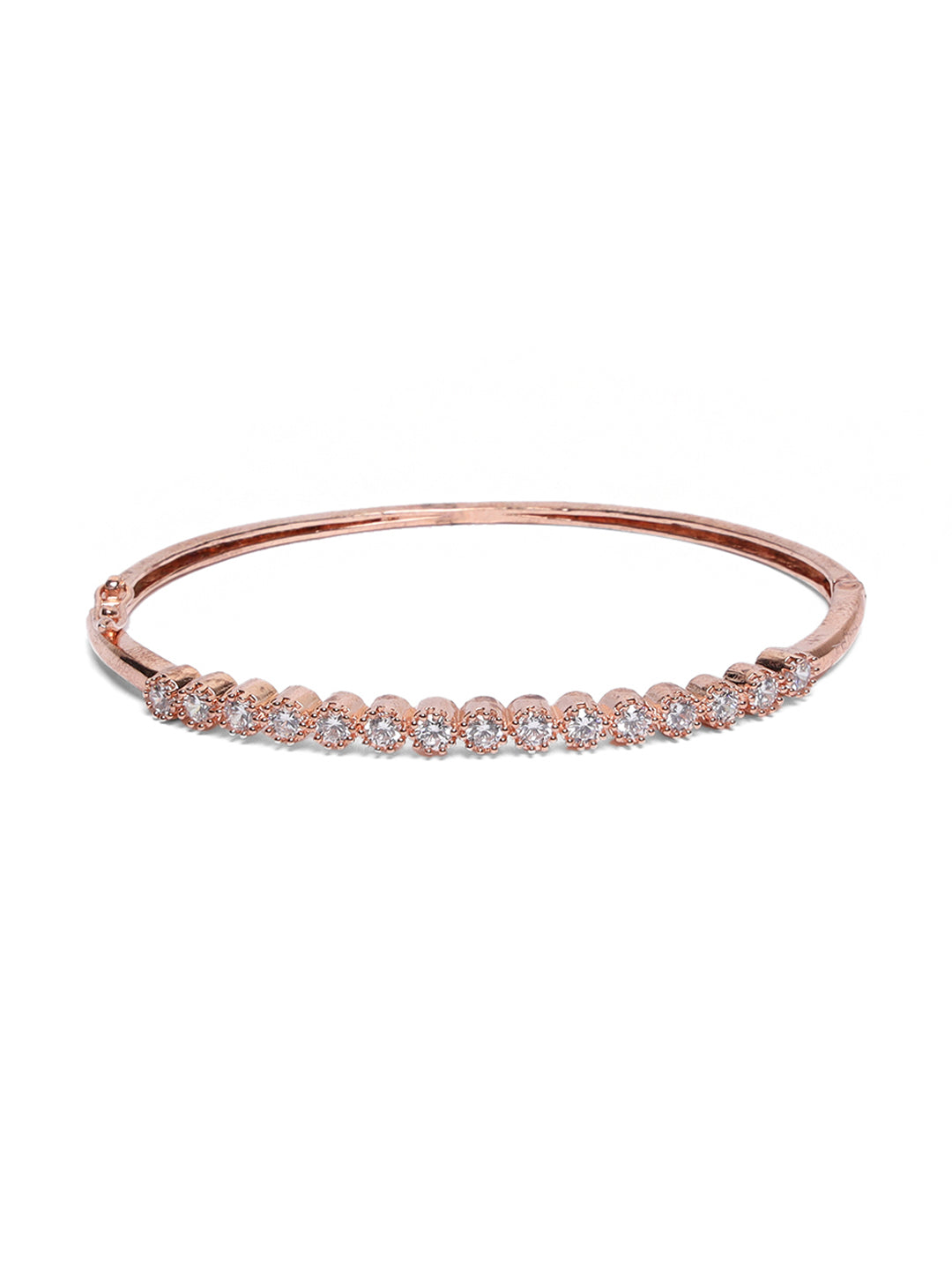 Rose Gold-Plated American Diamond Studded Bracelet - Jazzandsizzle