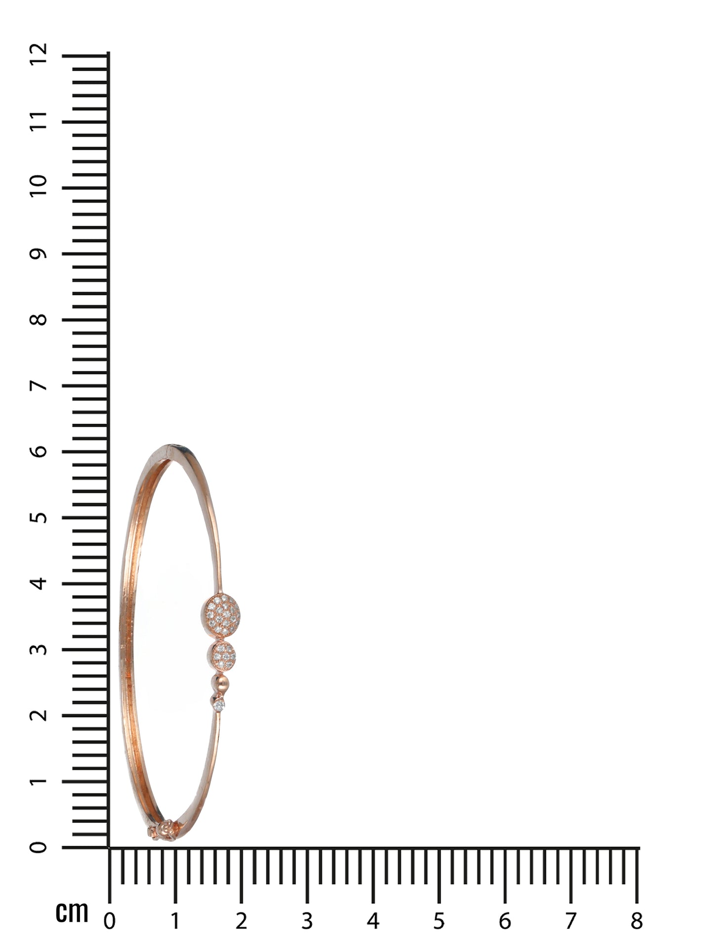 Rose Gold Plated American Diamond Studded Round pattern Sleek Bracelet - Jazzandsizzle