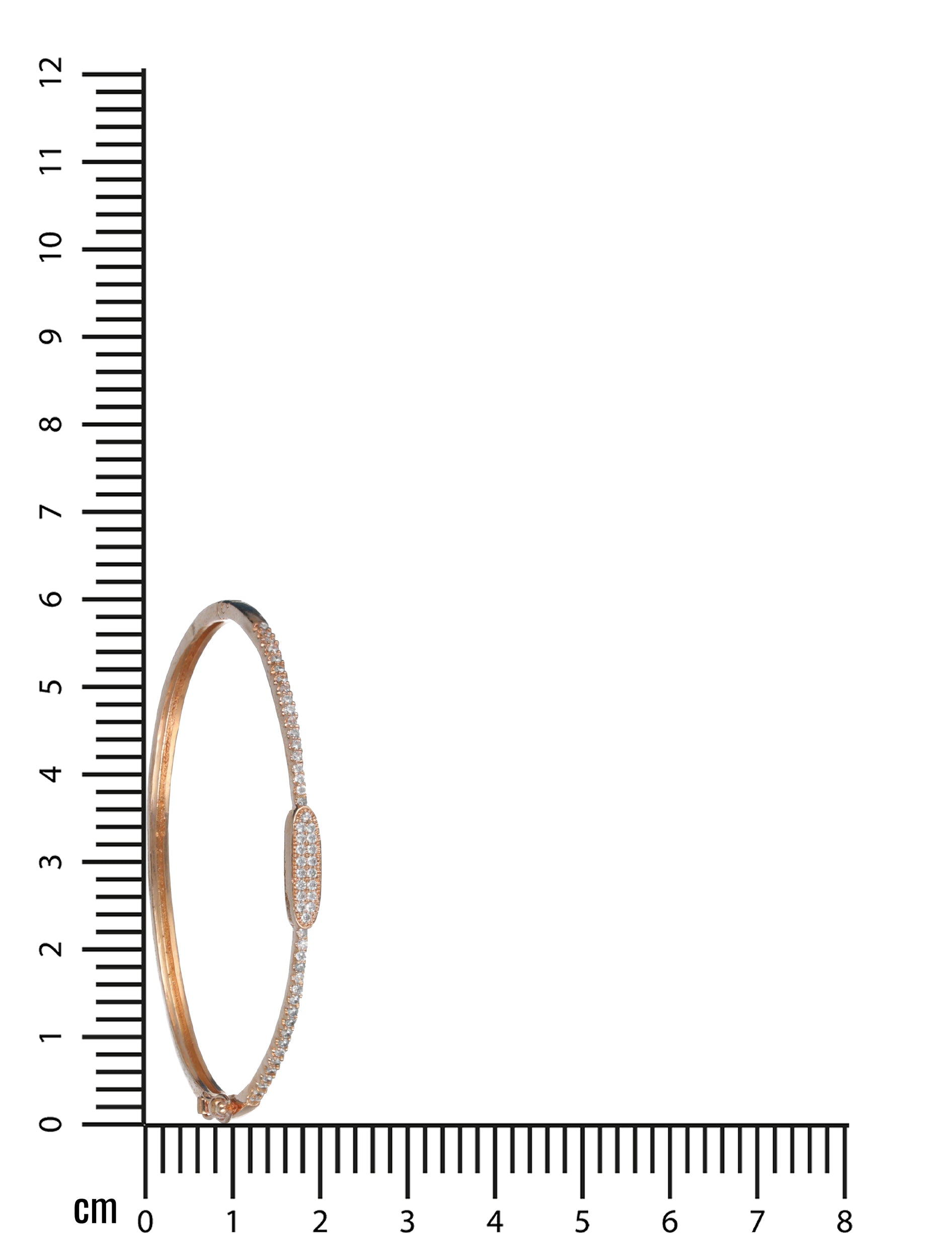 Rose Gold Plated American Diamond Studded Elegant & Sleek Bracelet - Jazzandsizzle