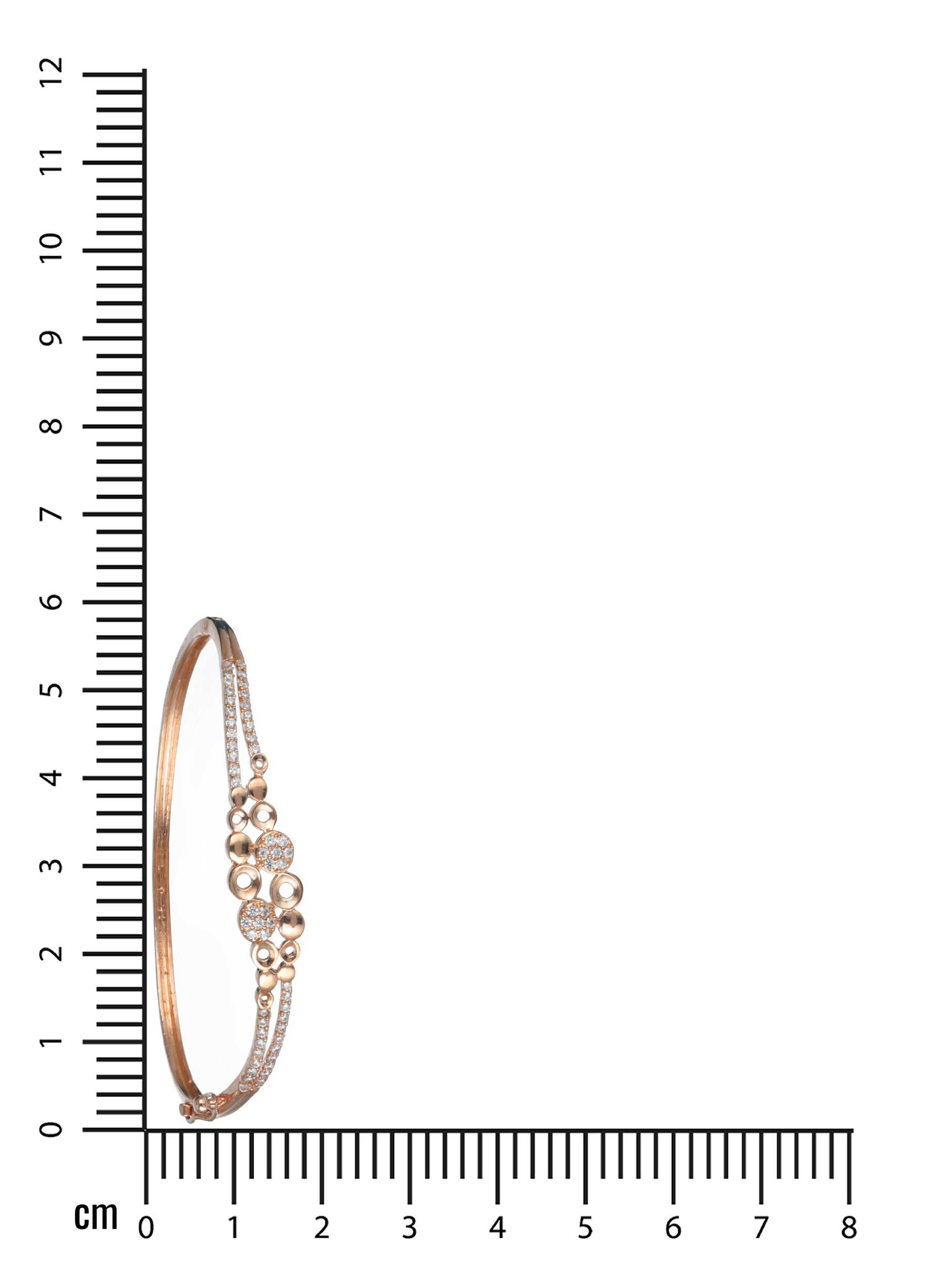 Rose Gold Plated American Diamond Studded Round Shaped Elegant & Sleek Bracelet