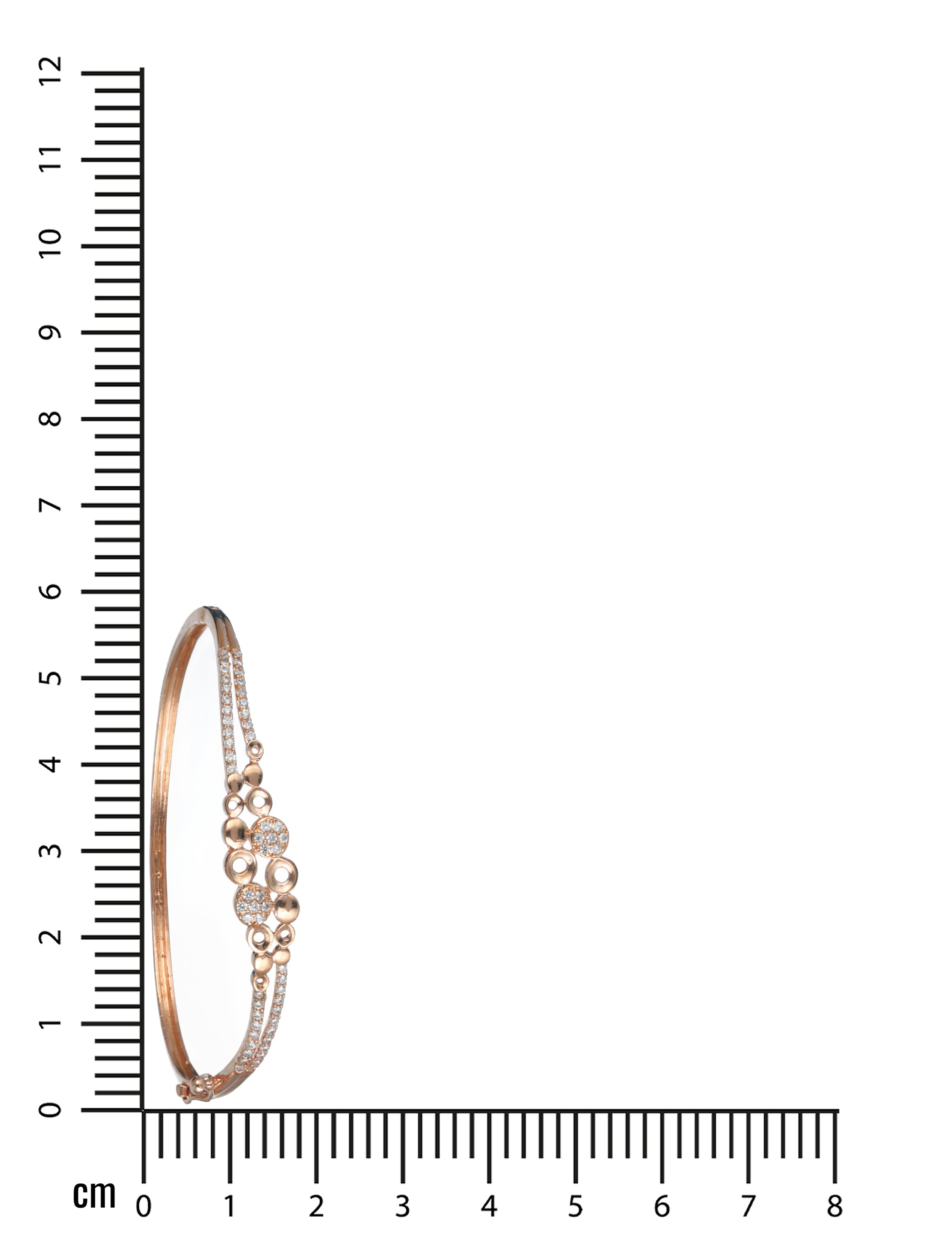 Rose Gold Plated American Diamond Studded Round Shaped Elegant & Sleek Bracelet - Jazzandsizzle